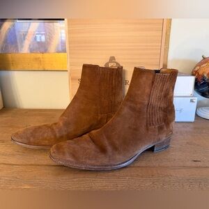 Yves Saint Laurent Brown Suede Men's Chelsea Boots